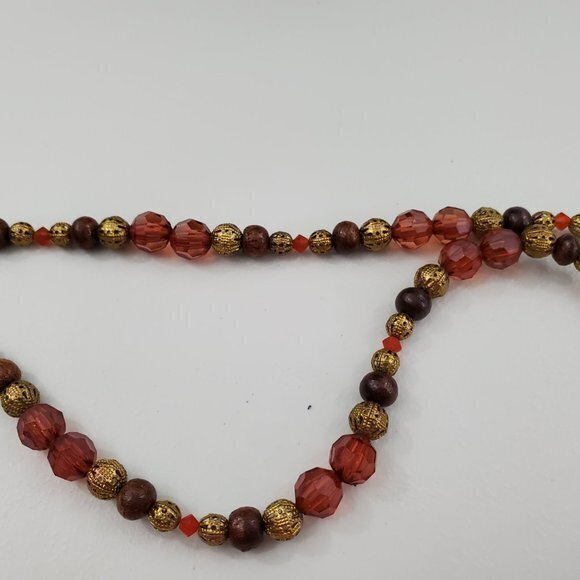World Finds‎ Fair Trade Necklace Brown Beaded Long - Picture 3 of 7